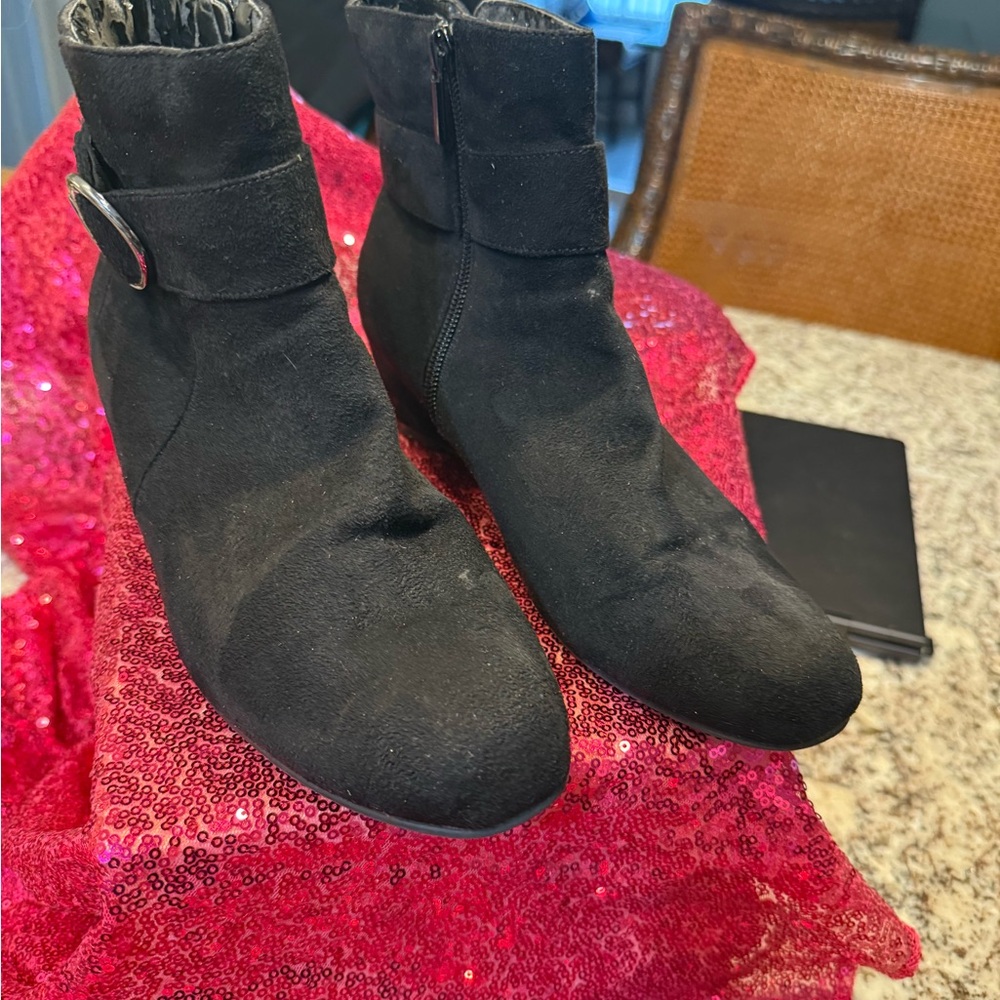 Impo Black Ankle Booties with Buckle